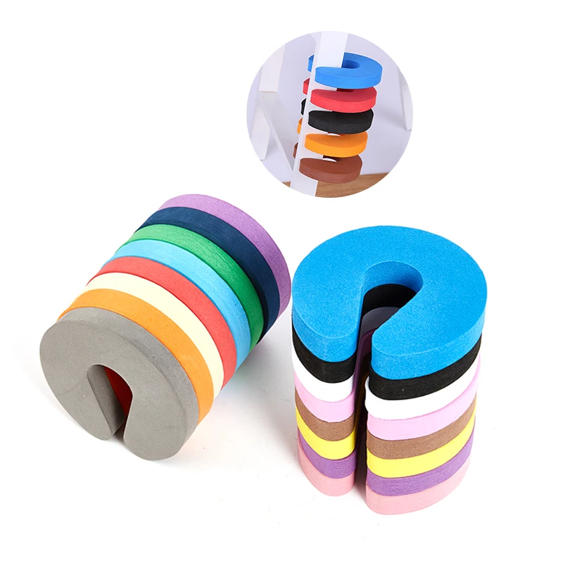 5PCS  Safety Finger Safe Soft Foam Door Stopper Locks For Children Protection EVA C Shape Security Cabinet Locks Door Clip