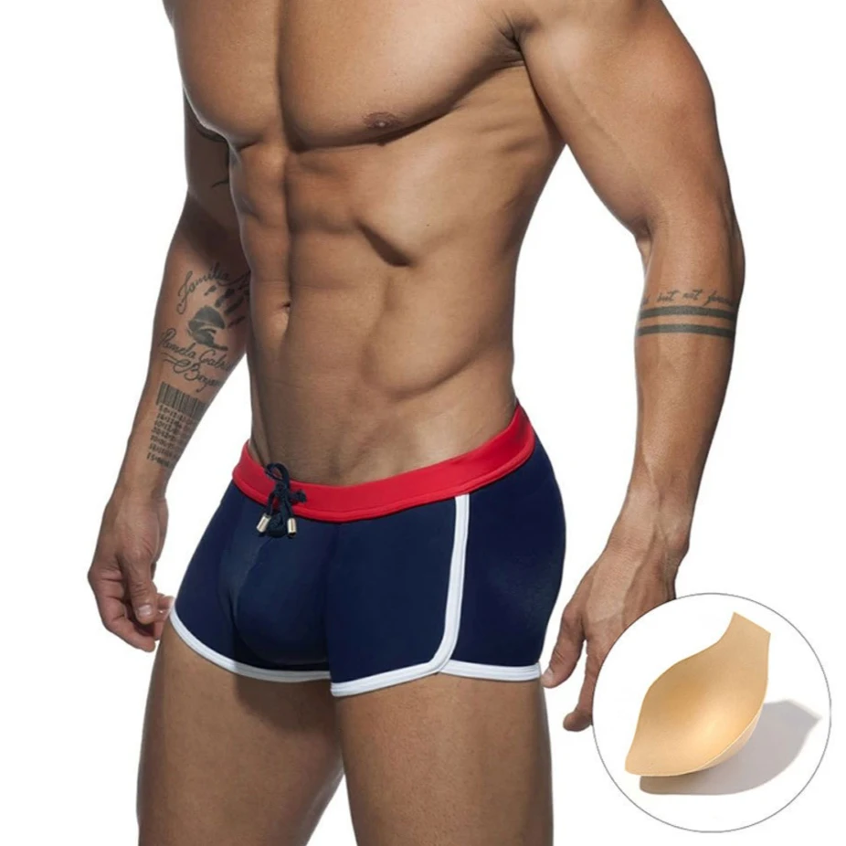 Herren Sexy Badeanzug Push-Up Schwimmhose mit Polsterung Bademode Herren Schwimmslip Strand Bikini Boxershorts Badehose