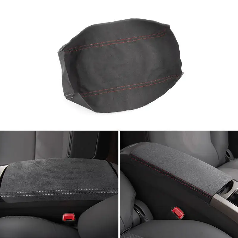 

Suede Leather Car Interior Center Console Armrest Box Cover Trim Accessories For Toyota Prius 2004 2005 2006 2007 2008 2009