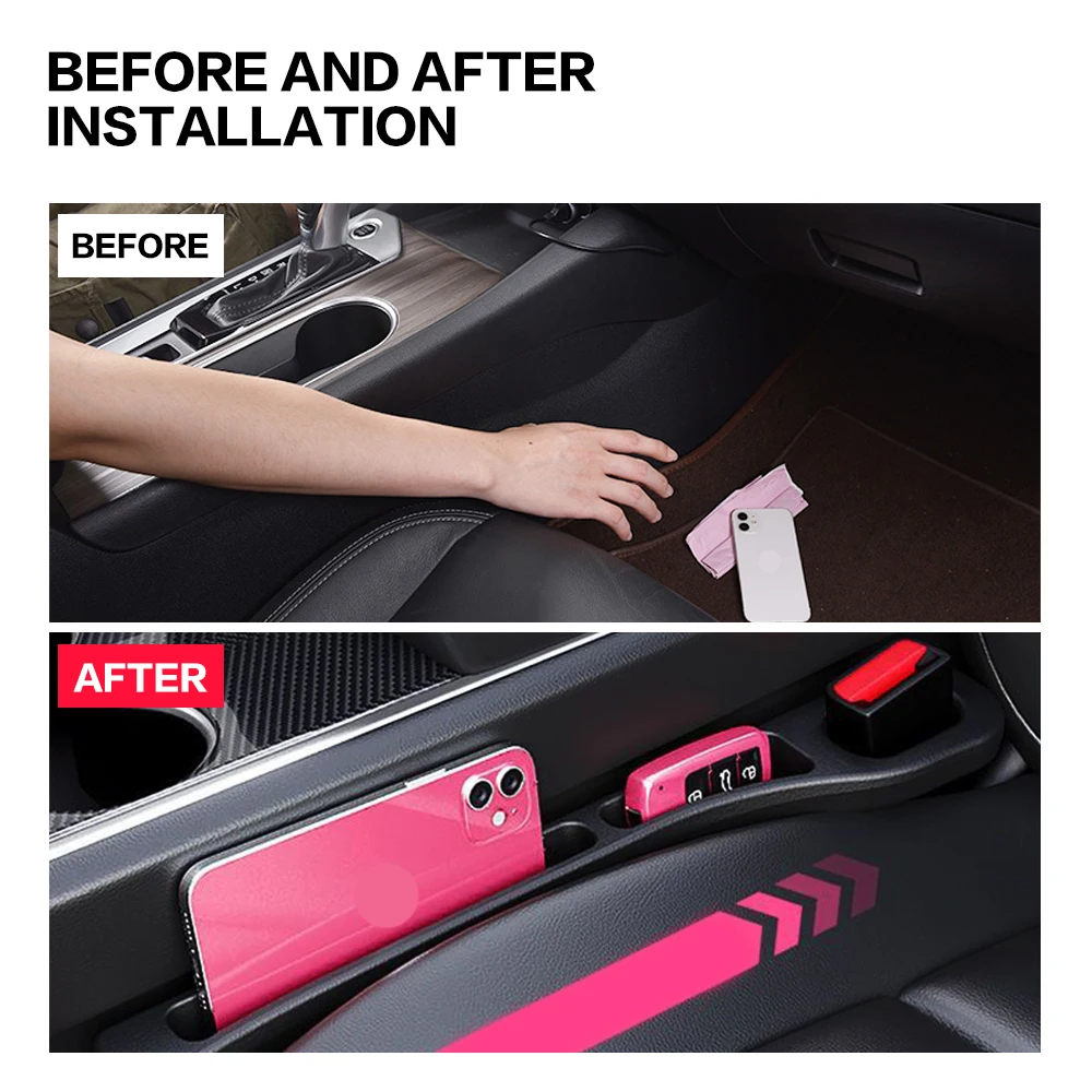 2X Car Seat Gap Filler Between Seats Crevice Decoration Interior Accessories For Toyota 86 GT86 FT86 Land Cruiser Prado J150 J90