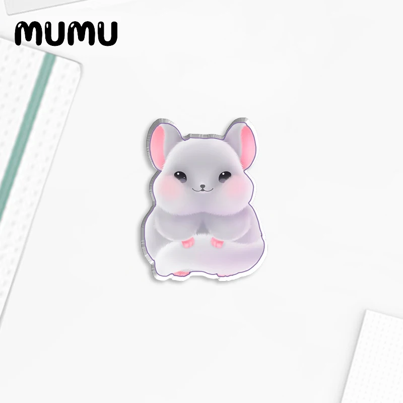 2023 New Chinchilla Lapel Pin Little Mouse Acrylic Brooches Handmade Epoxy Jewelry Shirt Bag Badge