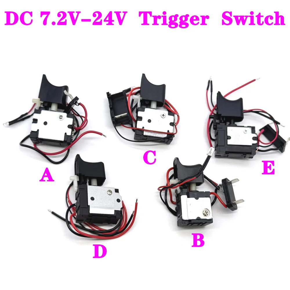 

16A DC with LED light 7.2 V-24V lithium battery trigger switch used for drilling speed control speed control trigger switch