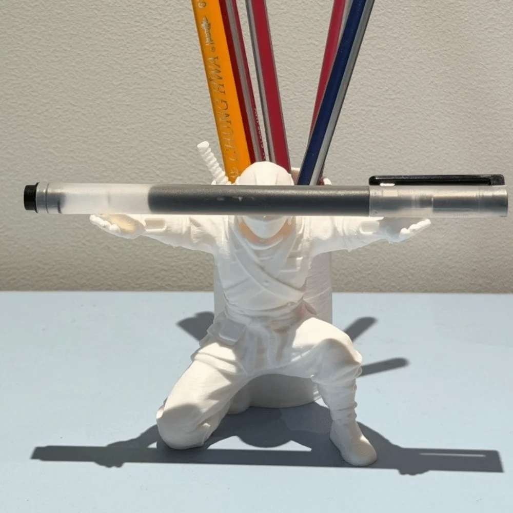 3D Printed Creative Ninja Pen Holder Desktop Storage Pencil Storage Pen Stand Creative Design Makeup Brush Storage Pen Container
