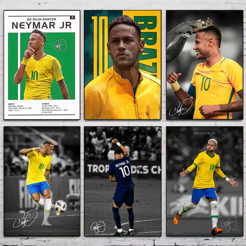 Player N-neymar Jr.  Poster Vintage Wall Art Aesthetic Room Decor Print Living Room Bedroom Home Decoration