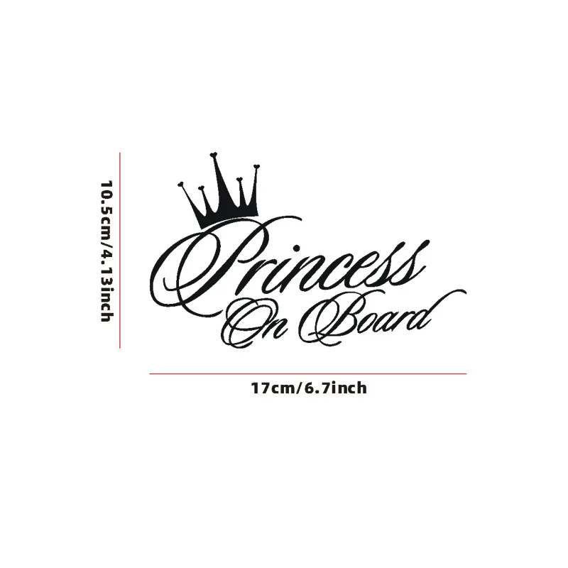 High-quality Modified PET Engraved Car Sticker Princess on Board Self-adhesive Scratch Cover DIY Decoration Car Accessories