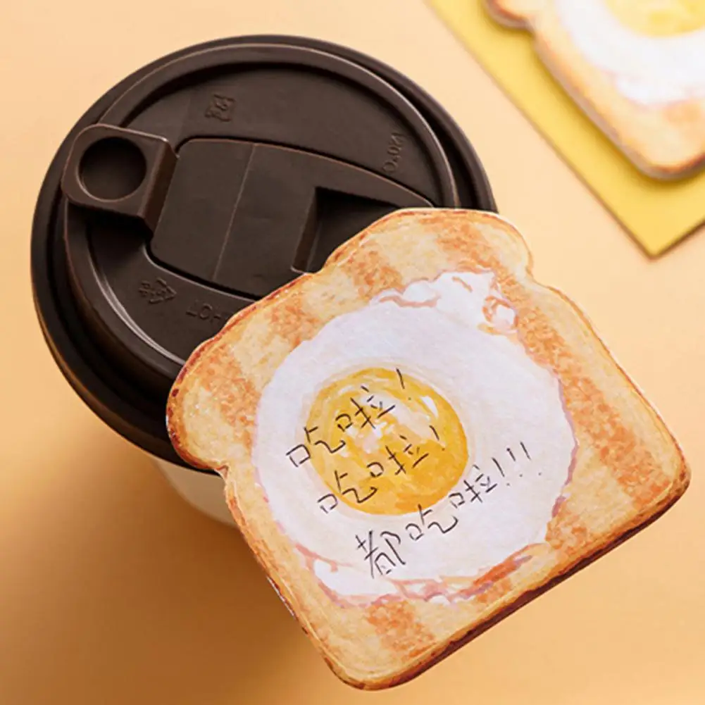 7-7.5cm Bread Shaped Sticky Notes 30 Sheets Loaf Design Premium Paper Reminder Sticky Notes Smooth Writing Memo Pads Notepads