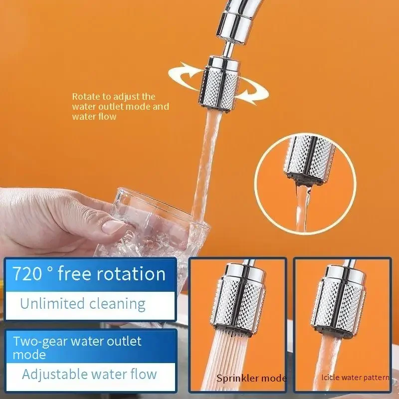 Dual Function Anti-splash Bubbler Kitchen Faucet Aerator 360 Degree Swivel Tap Water Diffuser Bathroom Water Filter Nozzle Mixer