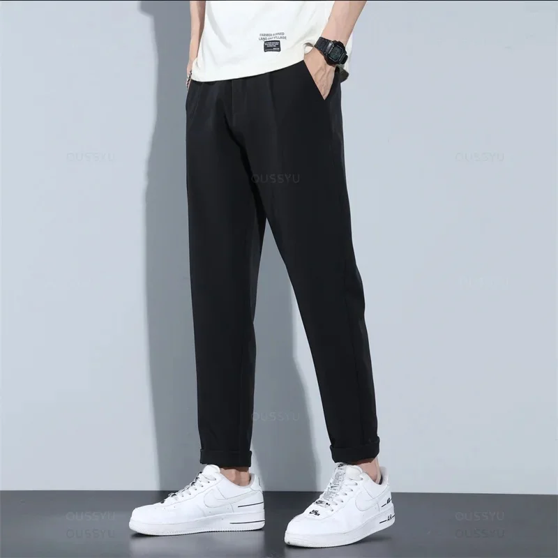 Brand ClothingHigh-Quality Business Suit Pants Men Pendulous Smooth Solid Casual Straight Full Office Formal Trousers Male