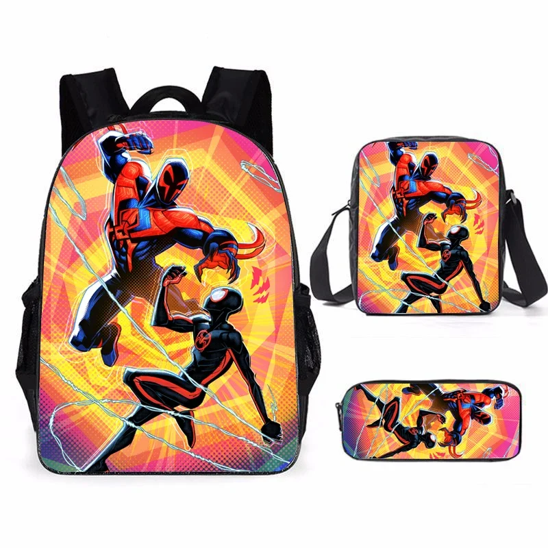 

3Pcs Set Mochila Spider verse Travel Backpack School Bags Teenager Boys children's School Backpack High School Laptop Backpack