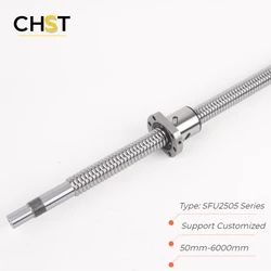 Ballscrew SFU2505 2510 SFS2525 L250 500 800 1000 2000 3000mm rolled ball screw nut C7 end machined RM2510 cnc kits nema 34 modul