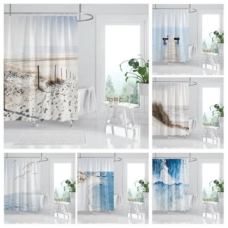 Waterproof fabric shower curtains Bathroom curtain accessories 180x200 Bath curtain for shower 240*200 nordic boho decoration