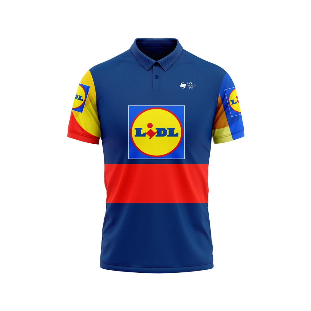 LIDL-Camiseta de ciclismo para hombre y mujer, ropa de competición deportiva al aire libre, POLO, manga corta, 3D, 2024