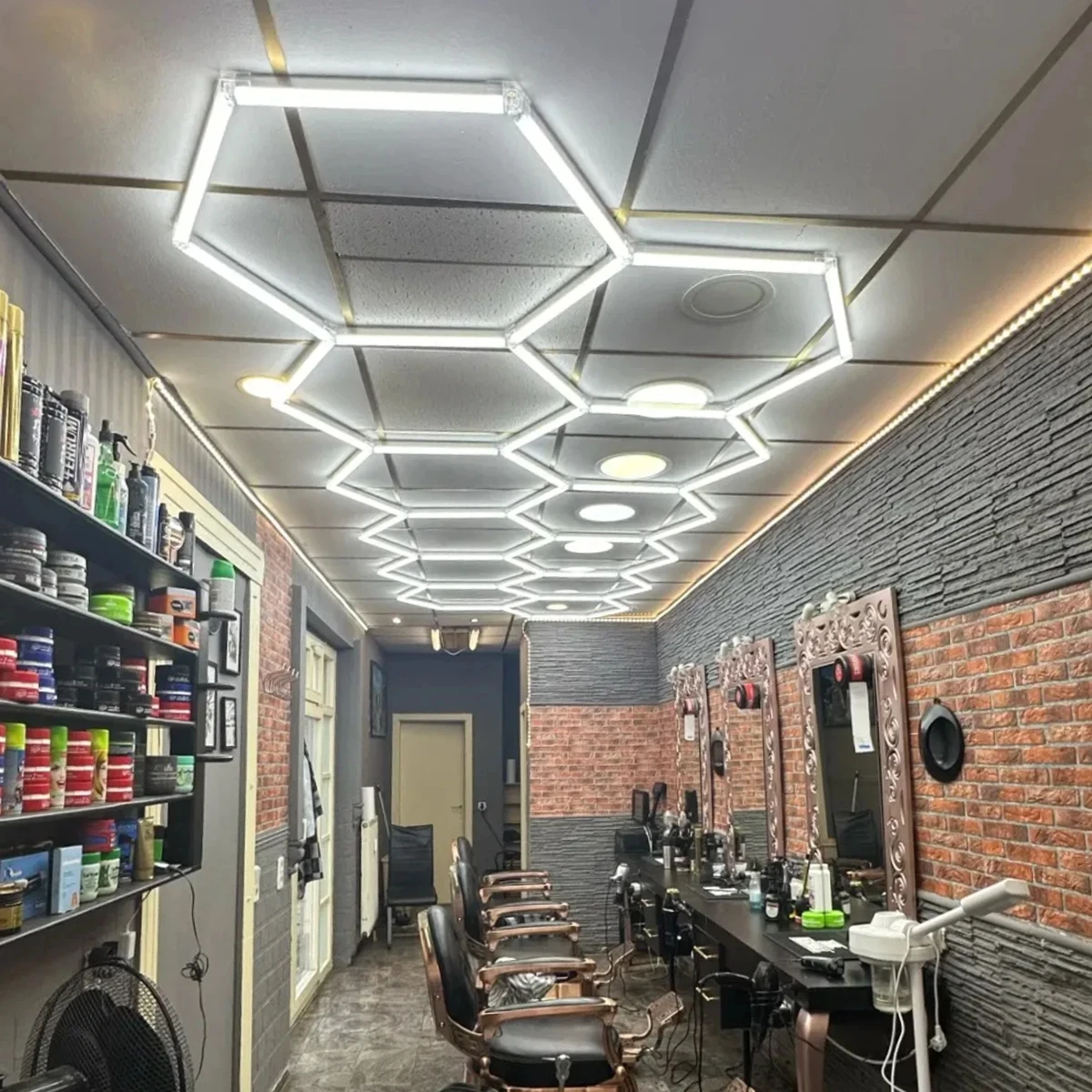 Multi Garage Light Hexagon LED Lights Lamp Highly Efficient Honeycomb LED Light Customized for Barber Ceiling Lighting Workshop