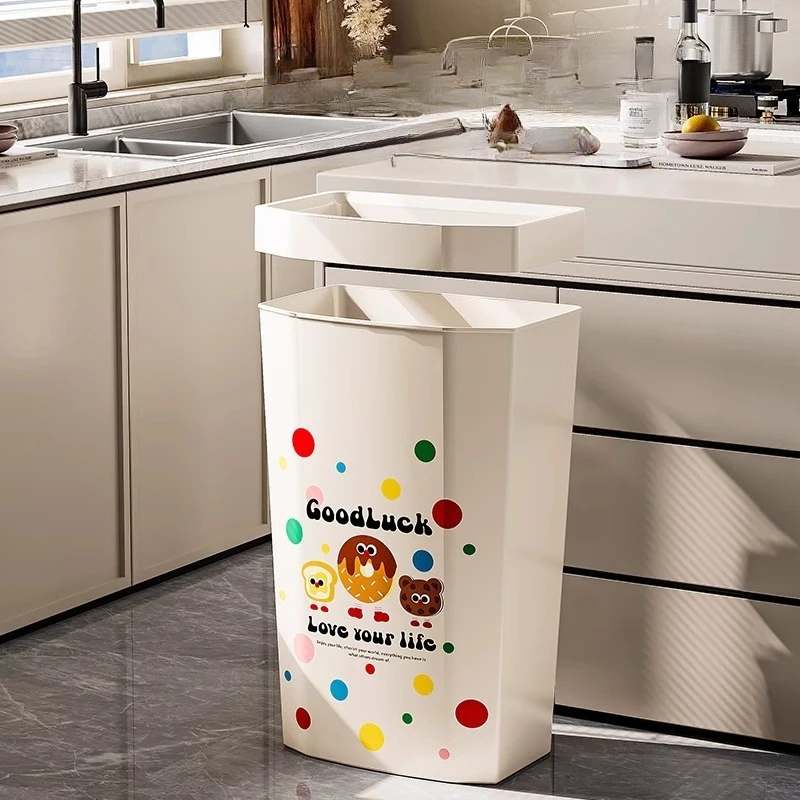 

New Fun Cartoon Waste Bins Large Size Opening No Lid for Kitchens Living Rooms Waste Bins Restaurants Home Vuilnisbakken JTW