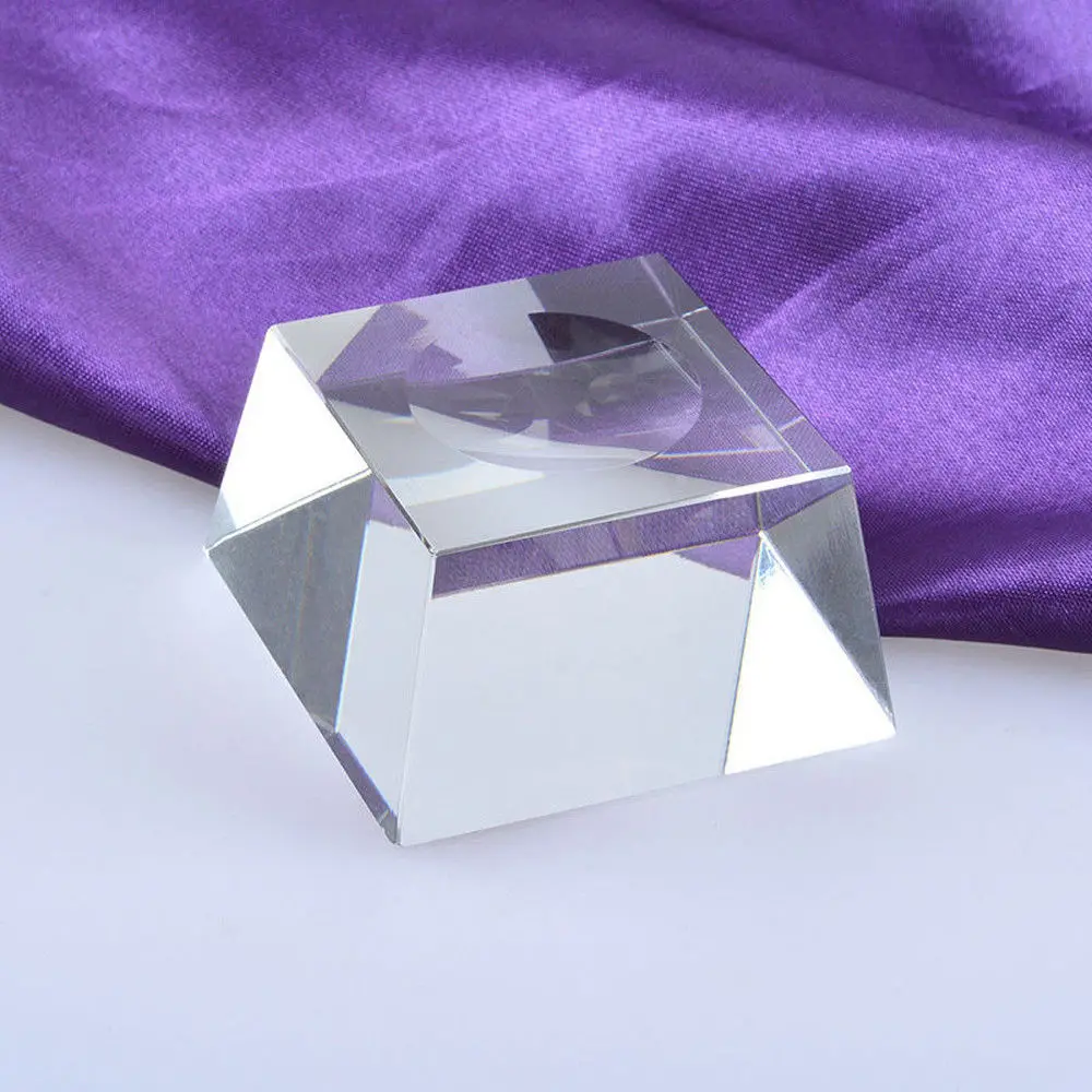 1 pc Block Ball Base Clear Glass Display Stand Holder w/ Groove 2.3/3.5mm Table Ornament For Home Decoration Accessories