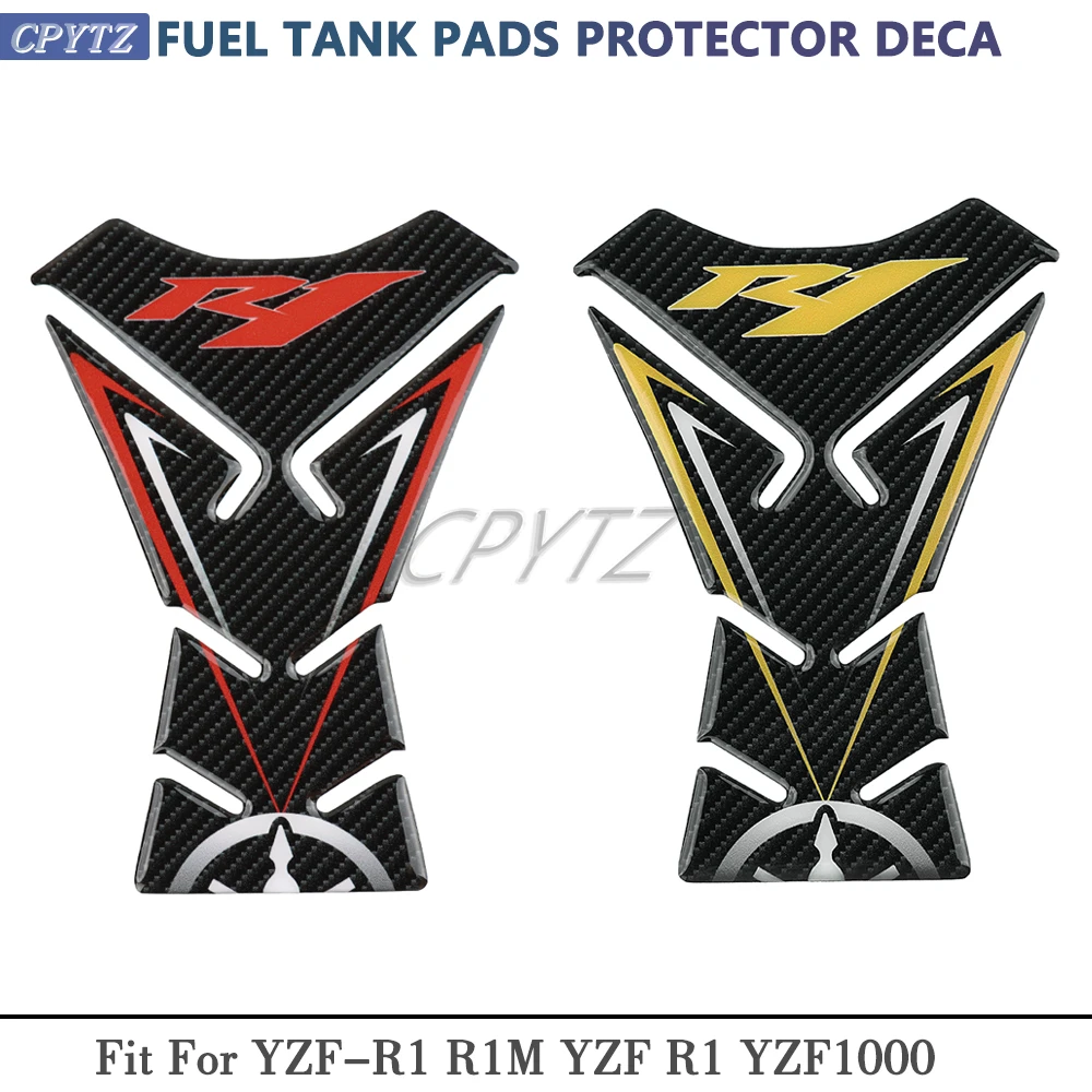 Fit for YZF-R1 R1M YZF R1 YZF1000 Carbon-look Fishbone Stickers Fuel Tank Pads Protector Decal Motorcycle Accessories