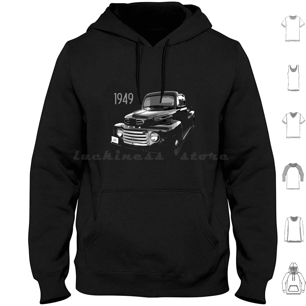 1949 F-Series Pickup Truck Hoodies Long Sleeve Classic Truck F150 Vintage Truck Pickup F100 F 100 Truck Antique Truck