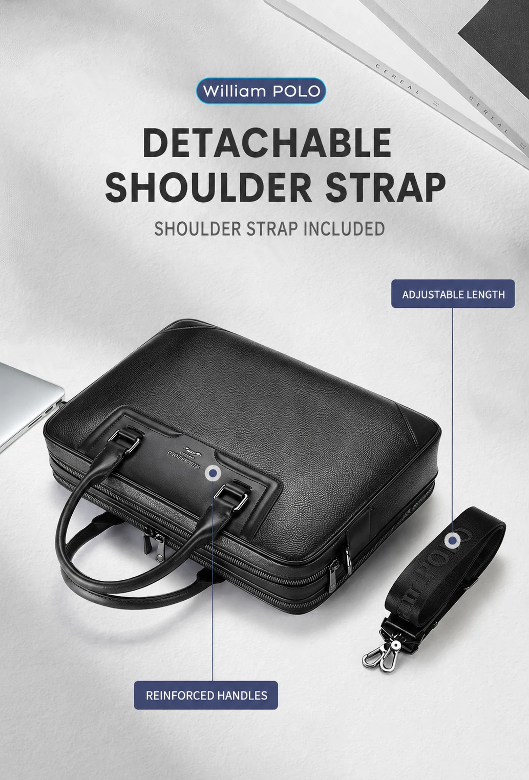 Men's Genuine Leather Briefcase Business Handbag Premium Office Work Commuter Carry Bag Luxury Gift for Men