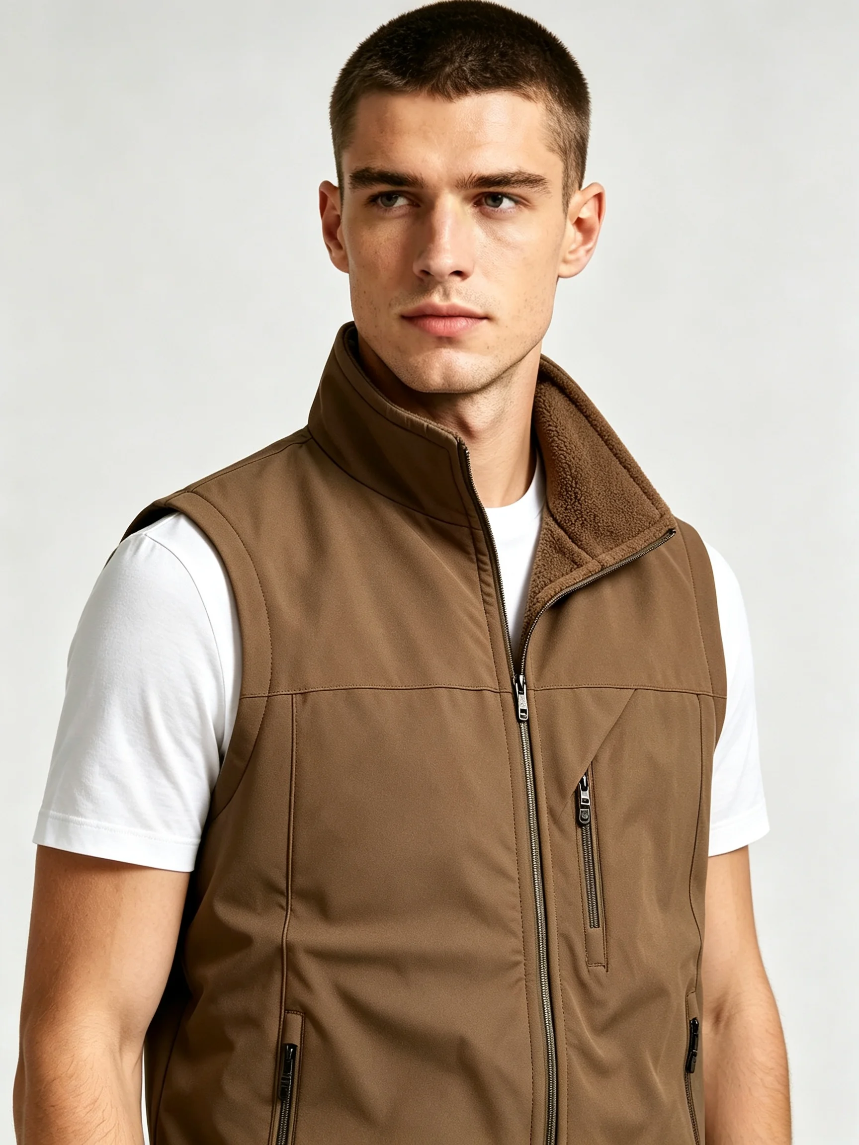 2026 Men's Vest Jacket  Outerwear Casual Style Daily New Autumn Winter Warm thickened fleece double-sided  slim fit vest