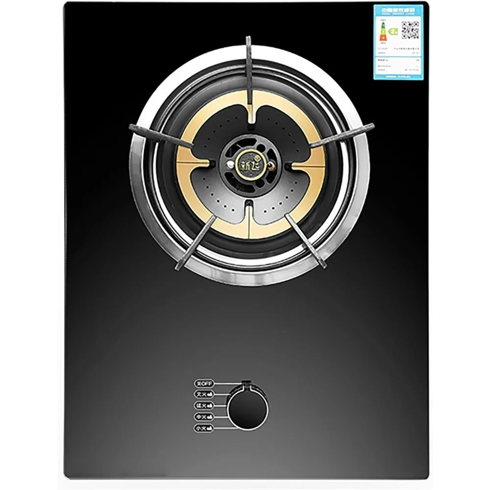Burners Gas Hob gas hob Built-in Gas Stove/Desktop Cooking - 4.2KW Black Glass Kitchen Wok Burner In Easy To Clean, Cast Iron Pa
