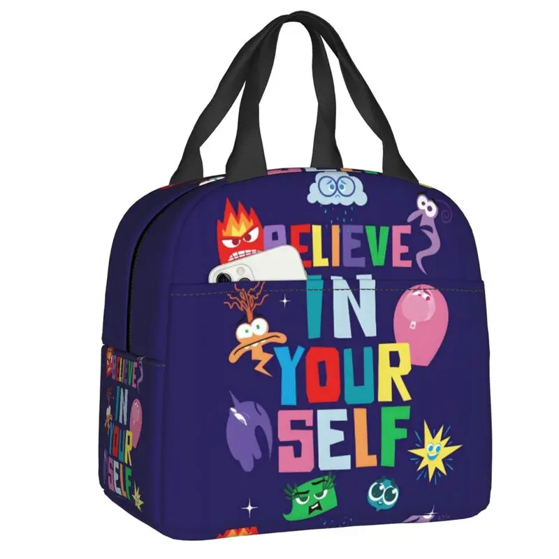 

Custom Inside Out Insulated Lunch Bag for Women Portable Adorable Cartton Thermal Cooler Bento Box Beach Camping Travel