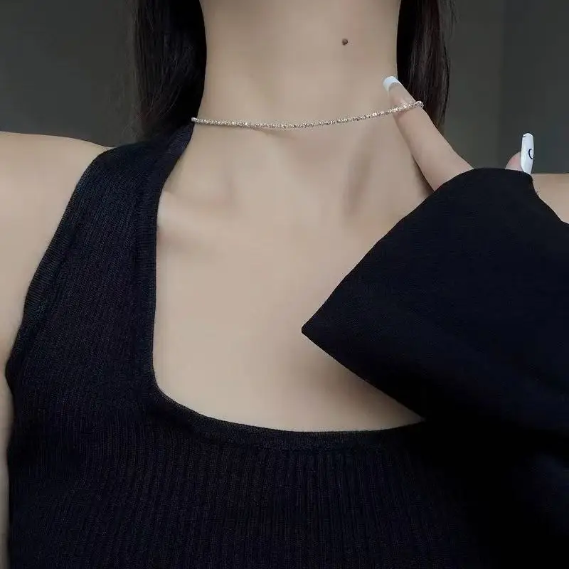 جديد 925 فضة قلادة بسيطة شخصية سحر المختنق هدية عيد ميلاد للنساء اكسسوارات مجوهرات رائعة #6