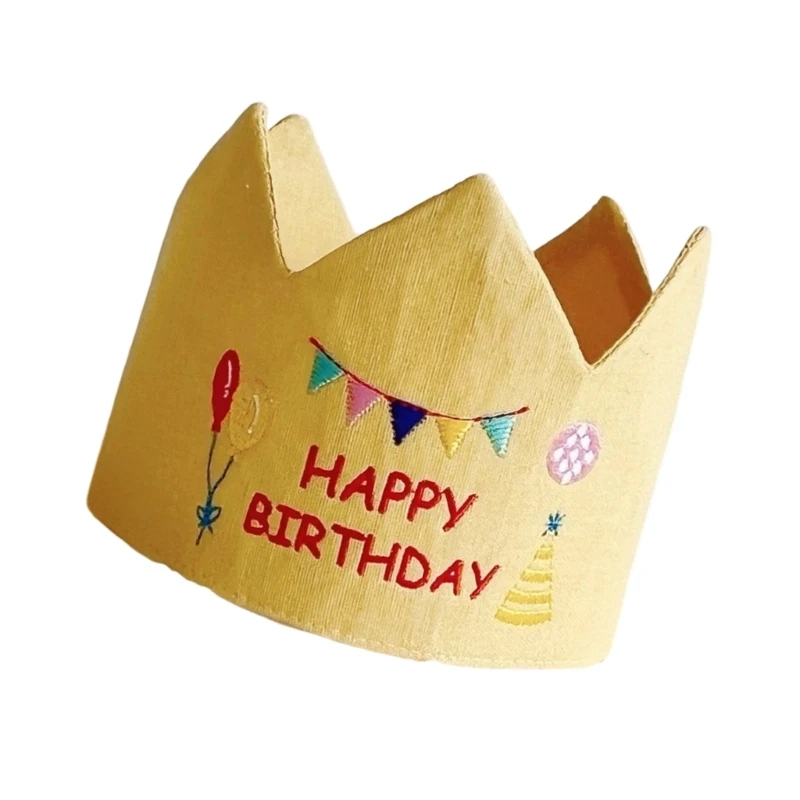 

Reusable Birthday Crowned Hat For Infants Embroidered Celebration Headpiece