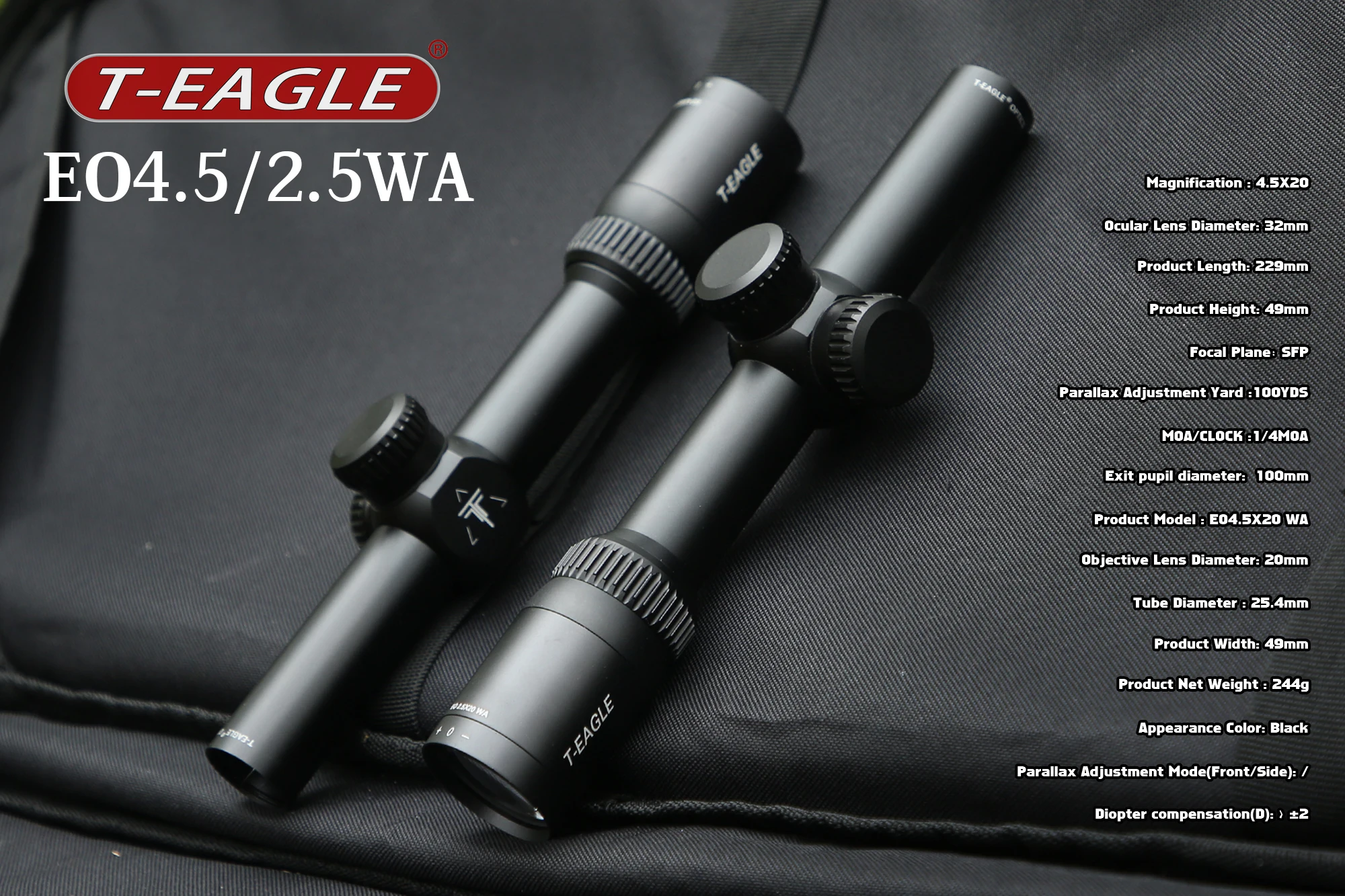 

TEAGLE Optics Sight EO 4.5X20/EO 2.5X20 Fixed Short Riflescope HK Reticle For Hunting With Mounts Pneumatics Fits Airgun Airsoft