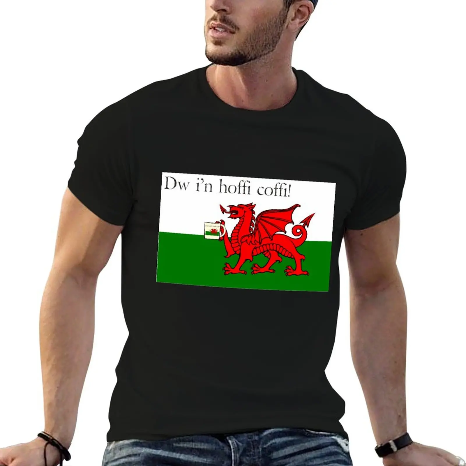 ¡Dw soy hoffi coffi! Camiseta para hombre, Camiseta de algodón de alta calidad, camisetas con estampado personalizado para hombre, camiseta divertida con gráfico