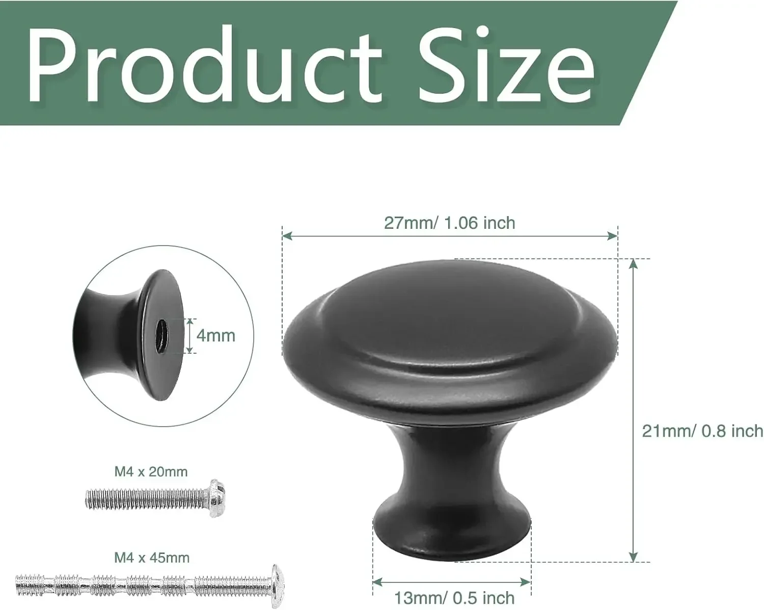 Modern Stainless Steel Drawer Knobs - Cabinet Handles for Kitchen Cupboard, Furniture Hardware, Easy DIY Installation