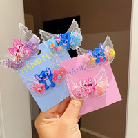 5pcs/set New Stitch Hairpin Cartoon Cute BB Hair Clips Children Set Bangs Broken Hair Clip Sweet Headdress Girl Gift