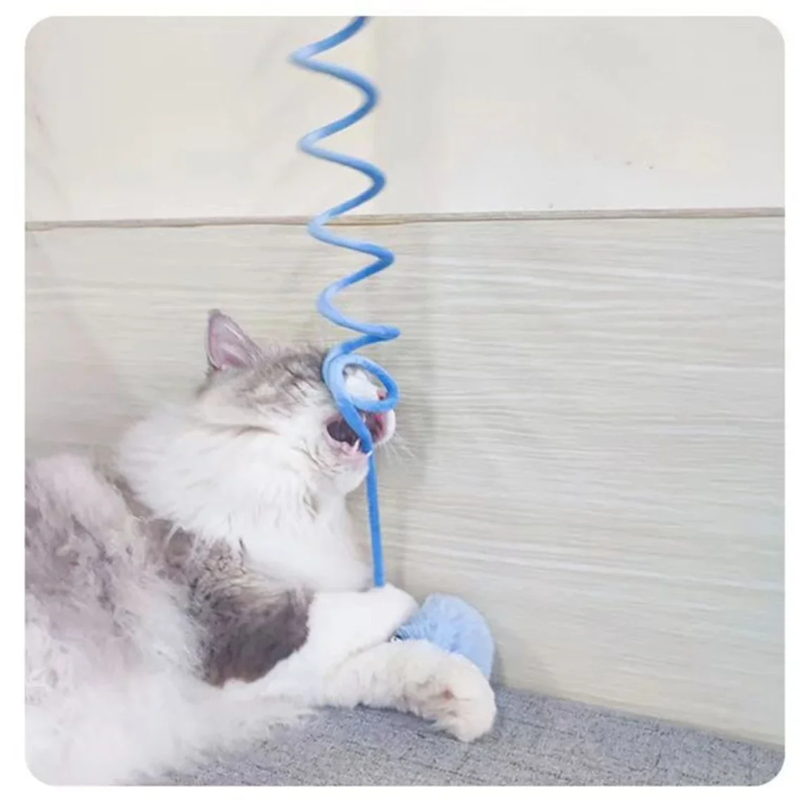 Hanging Retractable Stretchy Rope Plush Toy for Cat, Teaser Interactive Toys, Pom-pom Spring with Bell for Kitten Small Cats