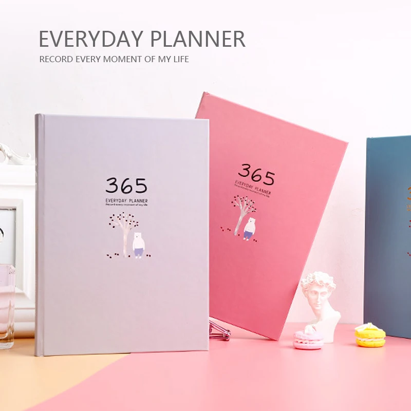 365 Everyday Planner Notebook Colored Pages Learning Plan Days Timeline Schedule Notepad Daily Monthly Diary Book