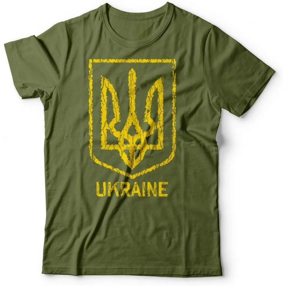 Ukrainian National Trident Flag Graphic Cotton T-Shirt Unisex Summer Casual Patriotic Vintage Streetwear Fashion Trendy Tee