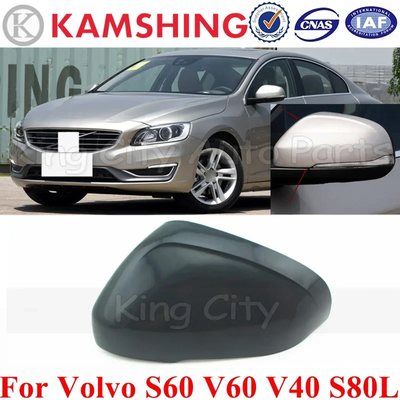 

CAPQX For Volvo S60 V60 V40 S80L 2011-2018 Car Side Rearview Mirror Cover Shell Case Reversing Mirror Housing Unpainted