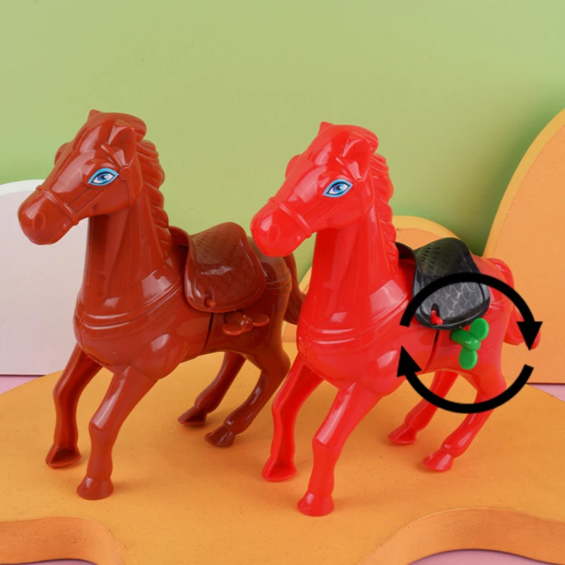 1 pz novità interessante Wind-up Jumping Horse Toys divertente Wind-up Horse Toys giocattoli educativi per bambini bambini compleanno piccolo regalo