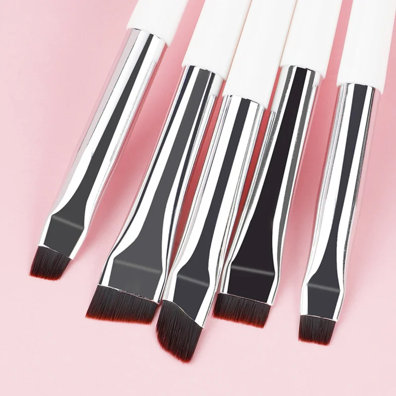 RANCAI Set di pennelli per trucco occhi da 5 pezzi: pennelli per eyeliner, sopracciglia, correttore e evidenziatori di precisione per il contorno degli occhi