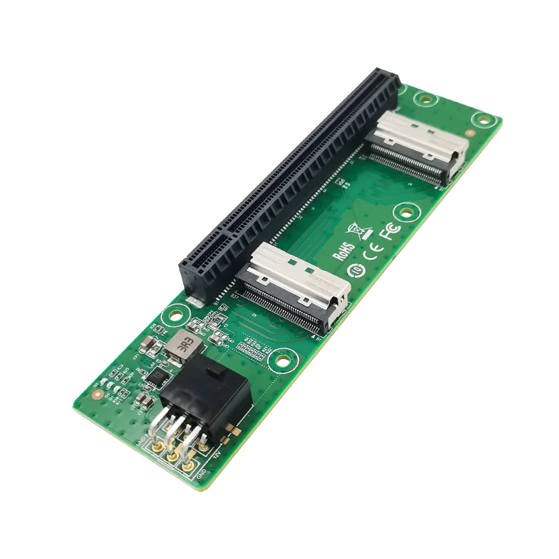 2x Mcio X8 Naar Pcie 5.0X16 Slot Riser Xic 0516pe