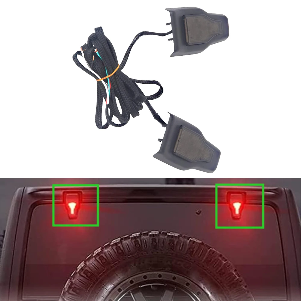 For  Jeep Wrangler JL 2018-2021 Car LED Tailgate Brake Light Reverse Light Fog Light Rear Window Glass Hinge Trim Cover