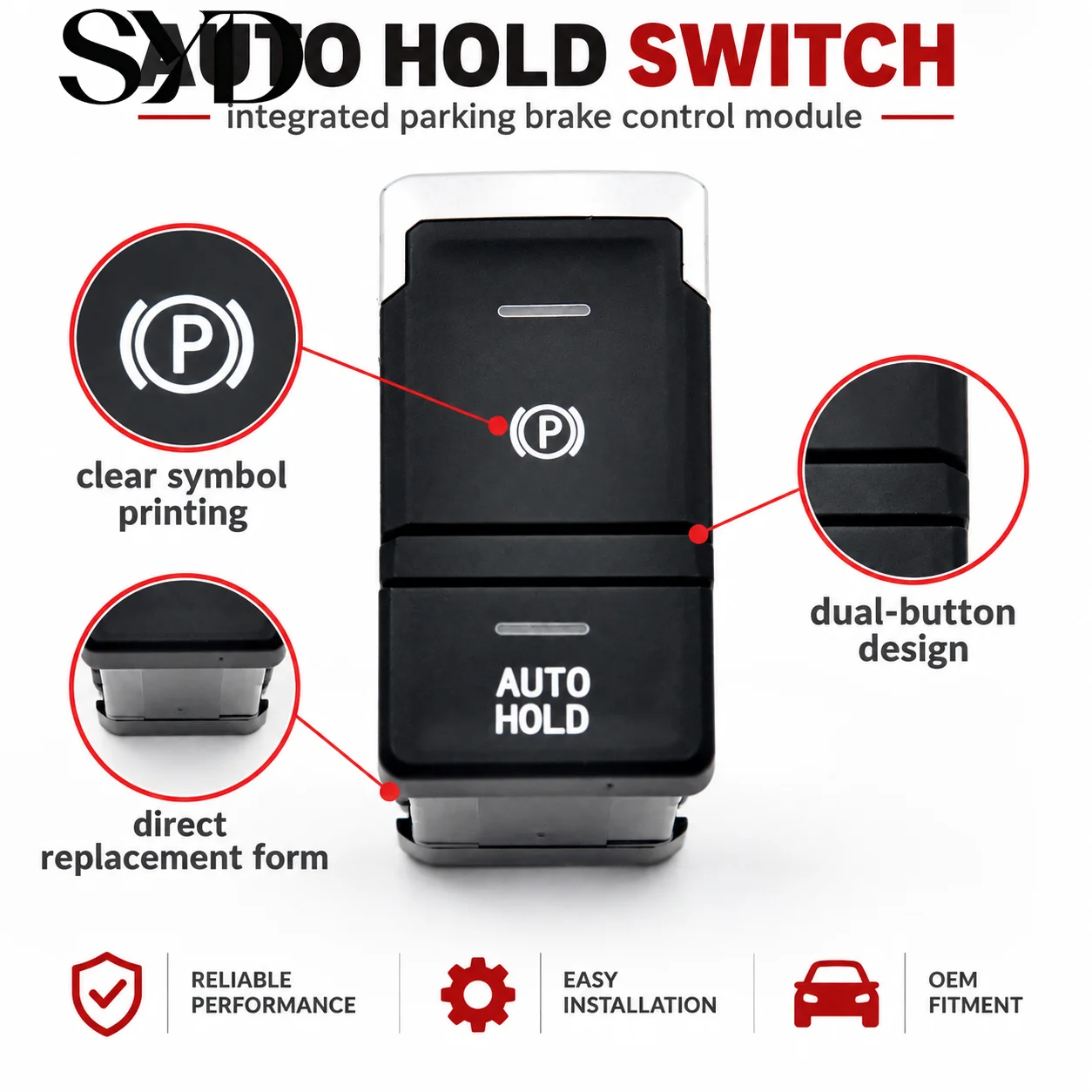 EPB Electronic Parking Brake Switch Auto Hold P Button OE 3CG927225 Parking Assist Control Switch For VW Teramont Viloran