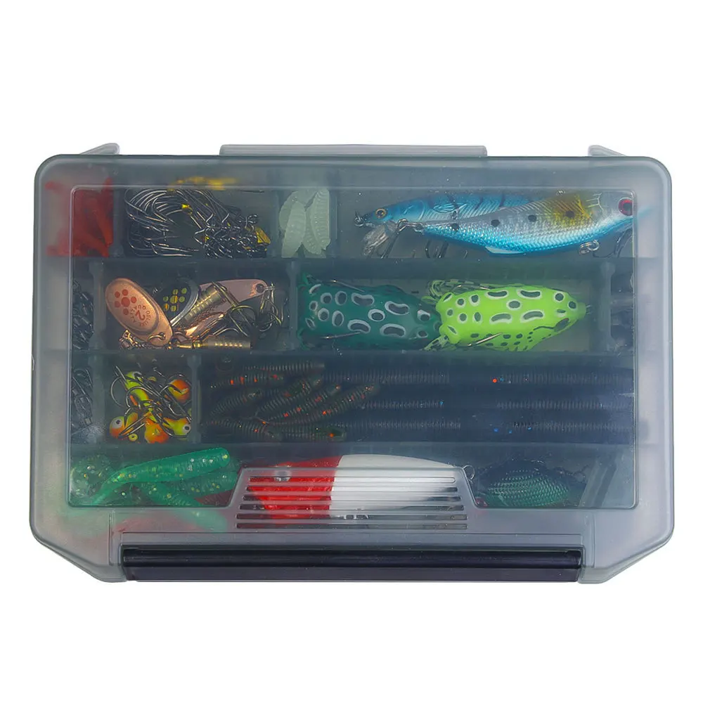 الصيد إغراء/هوك عدة لينة وصلبة الطعم مجموعة المعادن تهزهز ملعقة الصيد معالجة مختلطة VIB إغراء كيت مع صندوق كرنك معالجة الملحقات #6
