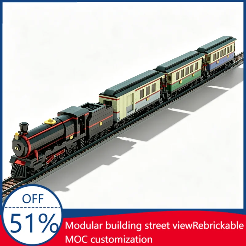 NEW 3694 Pcs Steam Train Custom Building Blocks Classic Locomotive With Passenger Carriages Remote Control Model Toy Xmas Gift