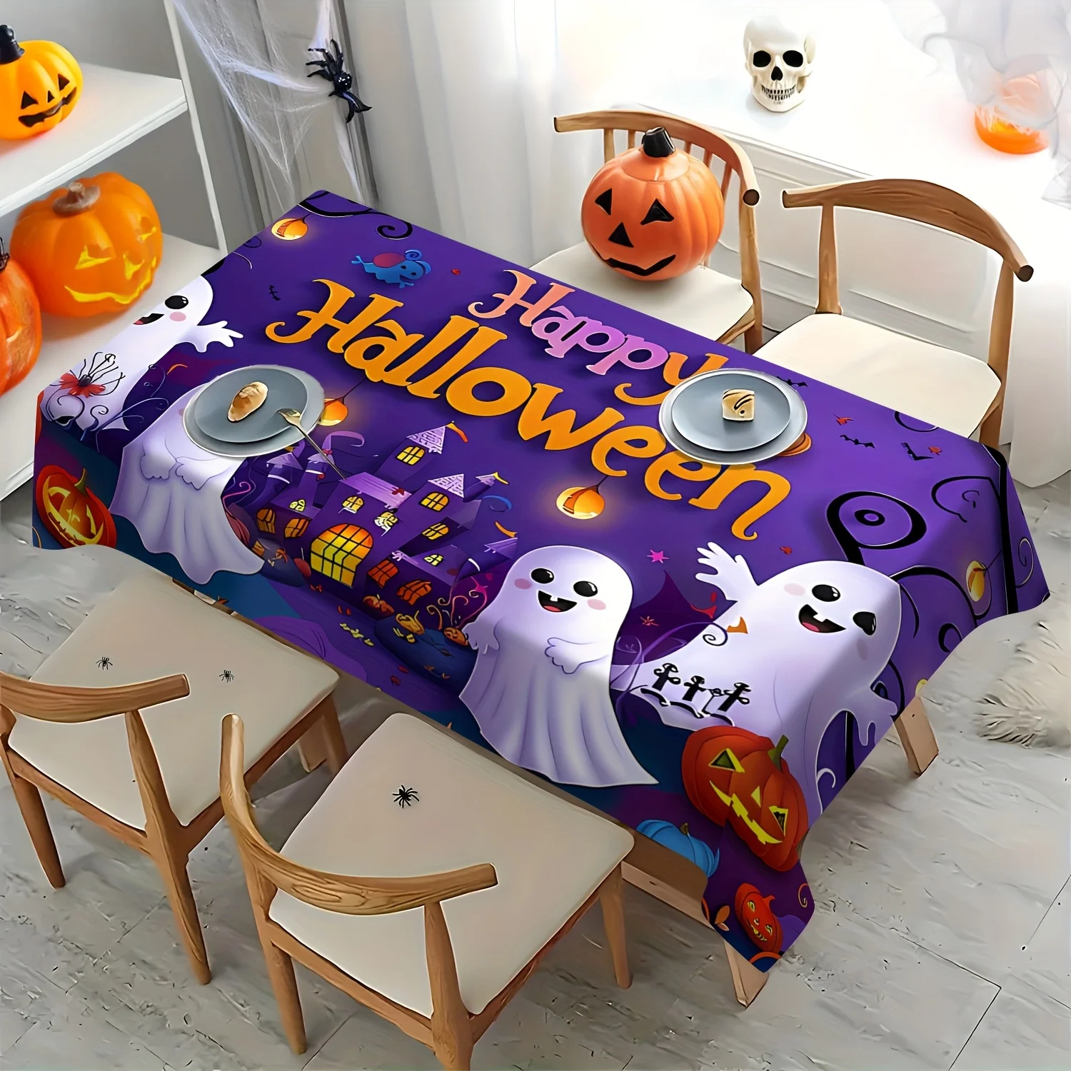 [jit product] 1 piece of Halloween decoration, including haunted house, pumpkins, ghosts and Halloween itemszyc