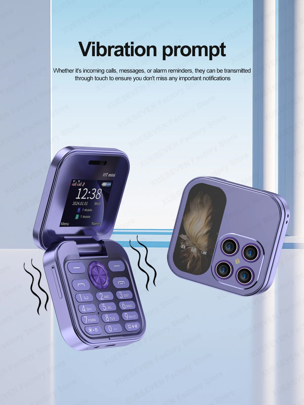 2025 Hot Sale SERVO I17Mini 2G Small Flip Mobile Phone 2 SIM Speed Dial Magic Vioce MP3 Flashlight Mini Fold Cellphone FM Radio