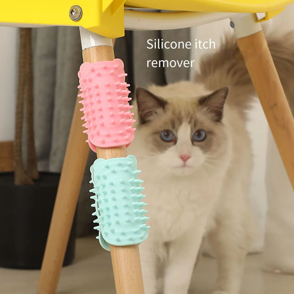 

Cats Scratching Rubbing Brush Pet Cat Hair Removal Massage Comb Wall Corner Brush Silicone Kittens Self Cleaning Supplies