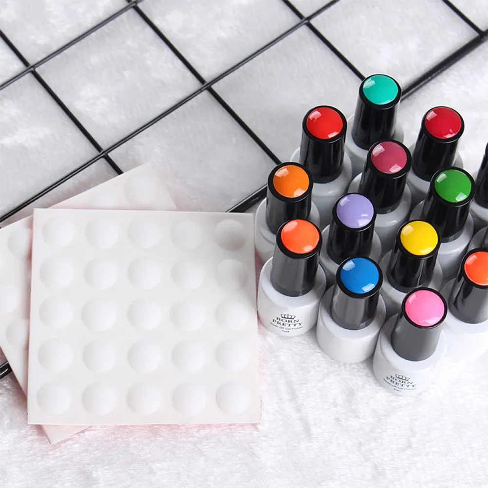 

25Pcs Nail Polish Display Rack for Nail Tips Detachable Plastic Holder Easy Color Viewing 25 Jar Capacity Silicone Color Card