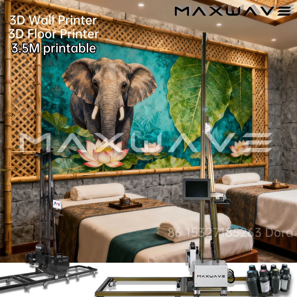 4 Meter Inkjet Wall Printer Wall Pen 3D UV Vertical Printing Machine 5/7 Color for Wall cement wood Metal Bricks Paper NEW