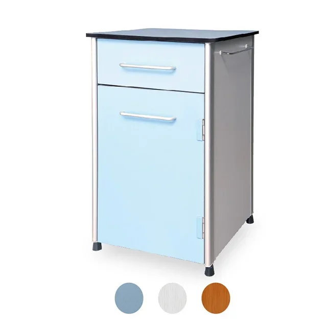 Cheap mobile ABS plastic bedside cabinet medical bedside locker table for hospital