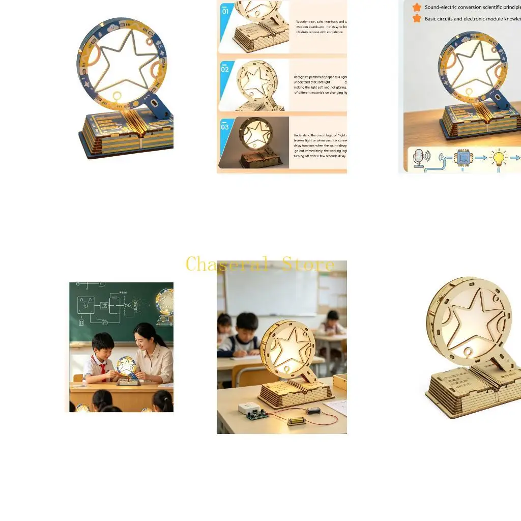 E7CE Kids Science Lamp Build with Sound Activated LED Display Use