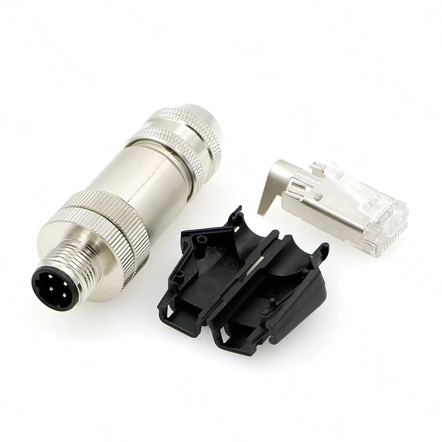 

Alvin's Cables M12 4-Pin D-Coded Male RJ45 Crimp Connector Metal Signal-Shielding PG9 Plug for Ethernet Cable One Set